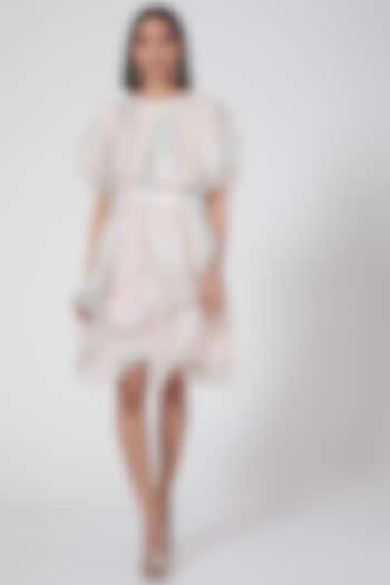 Blush Pink Two Toned Ruffled Dress by SHRIYA SOM